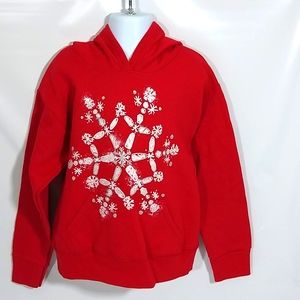 Girls Pullover Hoodie Red Size Small 6/6X